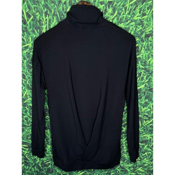 Lululemon Black Mock Cowl Funnel Neck Pullover Sweatshirt Drawstring Womens Sz 4 - Picture 3 of 6